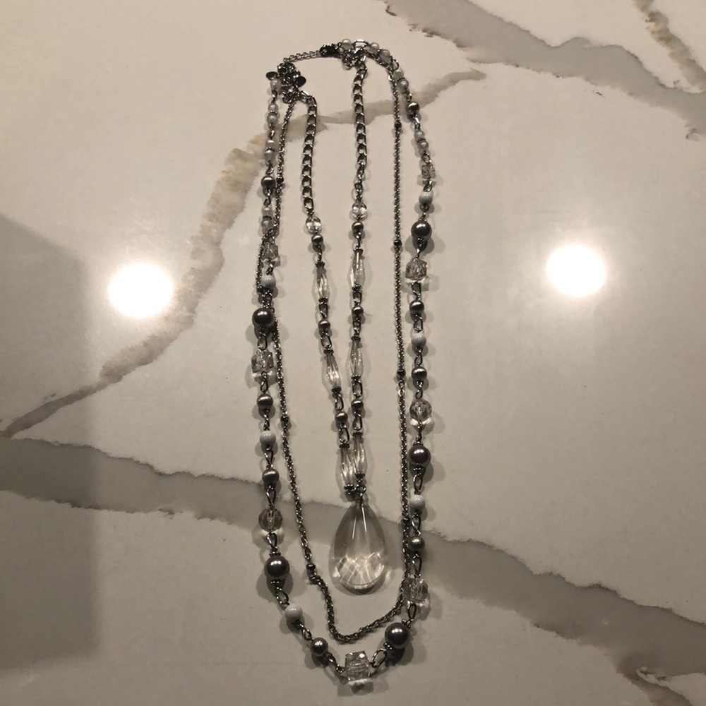 Adjustable 17” long necklace.